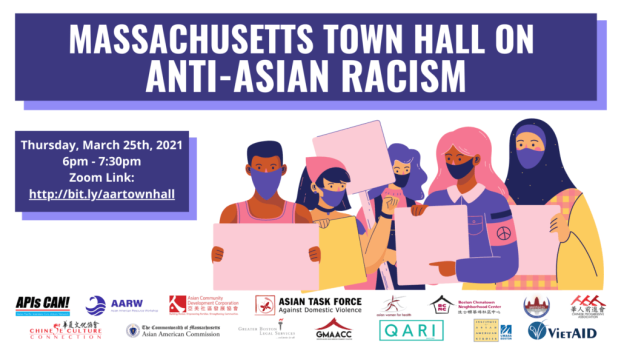Massachusetts Town Hall on Anti-Asian Racism poster