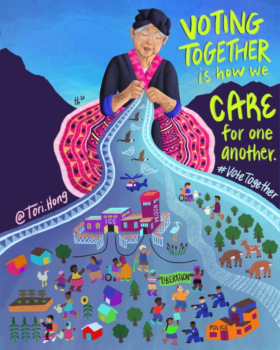 Voting Together is how we care for one another poster